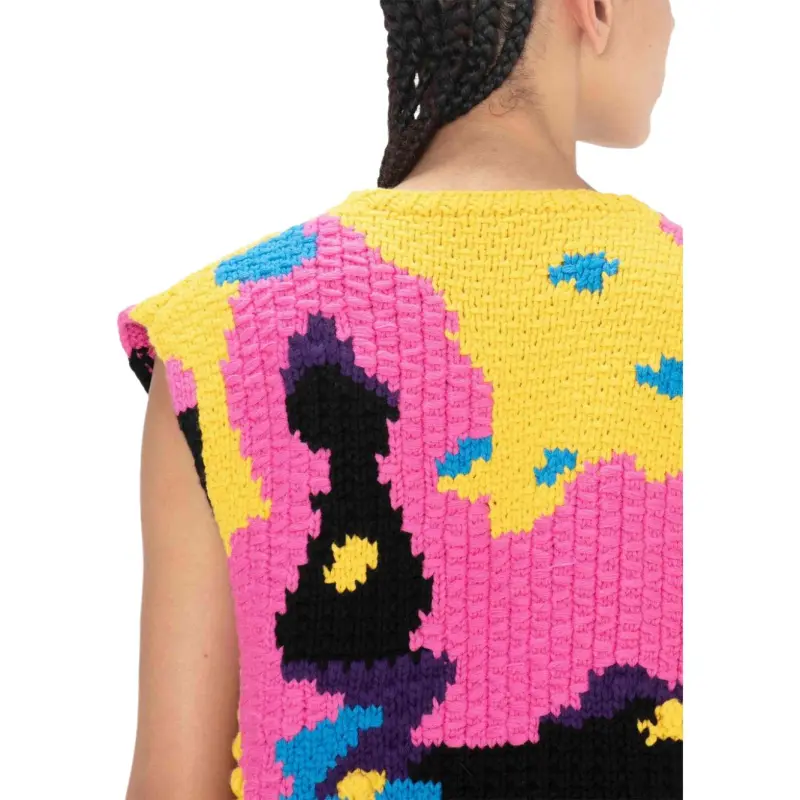 JW Anderson Panelled V neck Knitted Vest-4