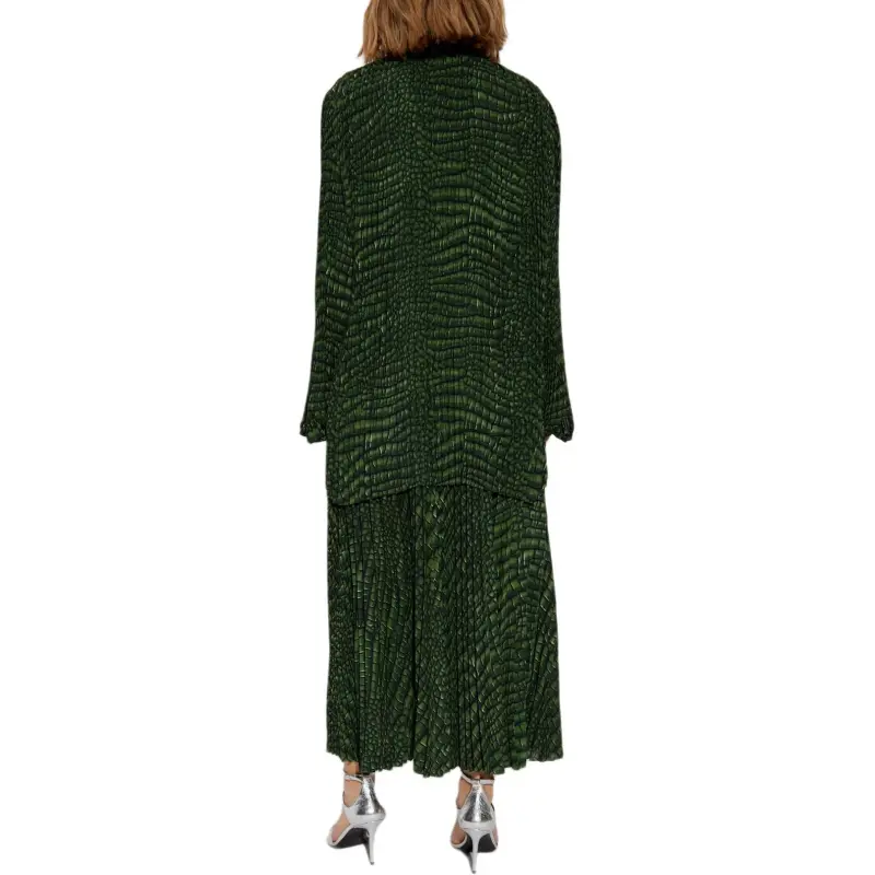 Balenciaga Robe Pleated Double Sleeved Dress-2
