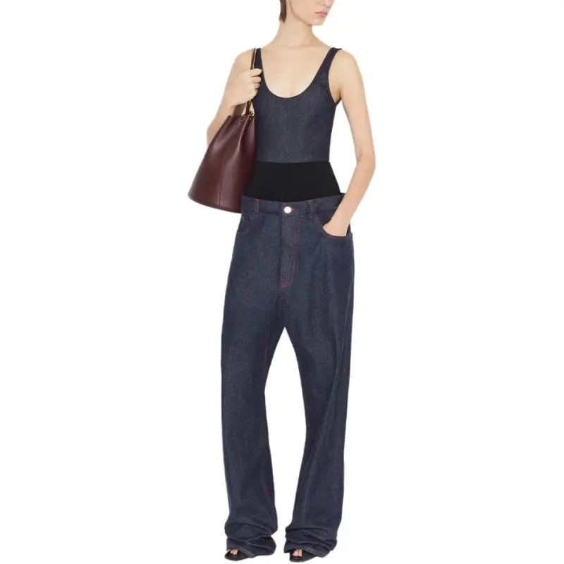 Alaia Sleeveless Denim Bodysuit-2