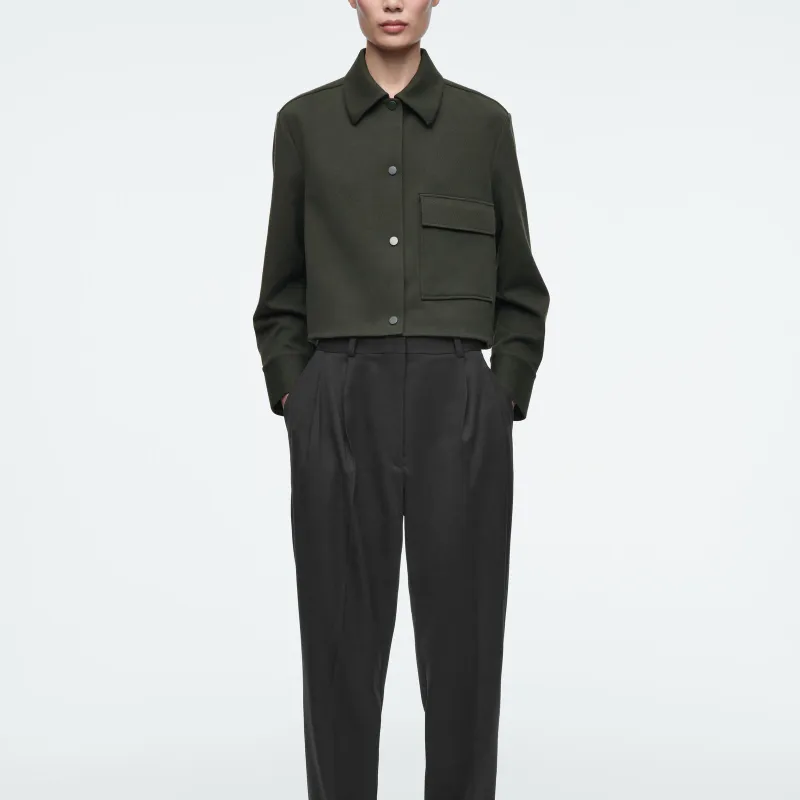 COS Jackets Coats Women's Khaki Green-3