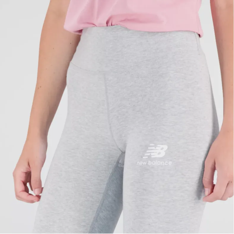 New Balance Essentials Leggings Essentials Stacked Logo Cotton Leggings Women's Sports Gray-3