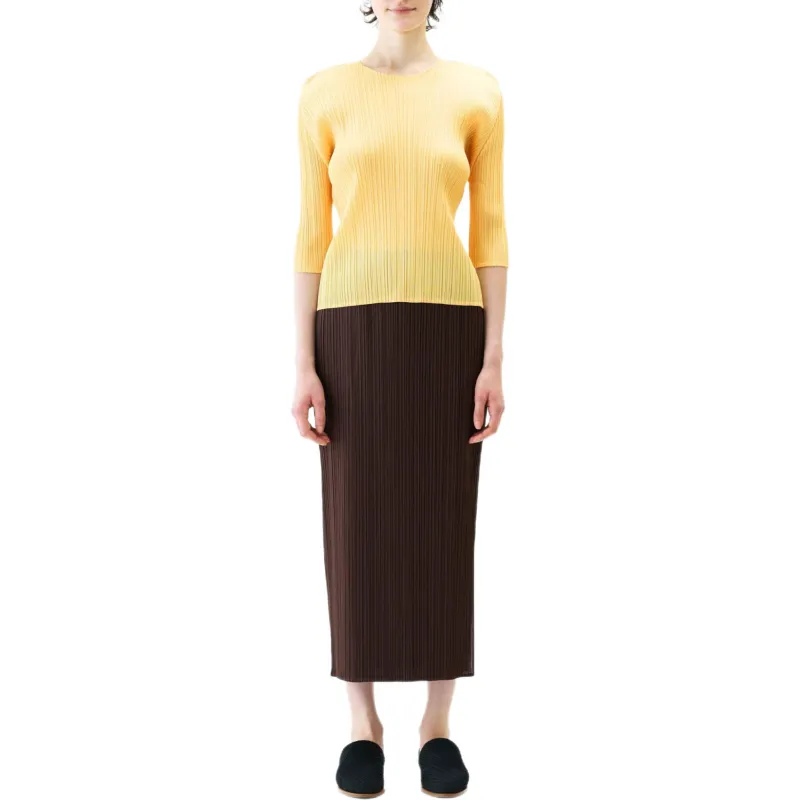 PLEATS PLEASE ISSEY MIYAKE Casual Long Skirt Women's Umber-1