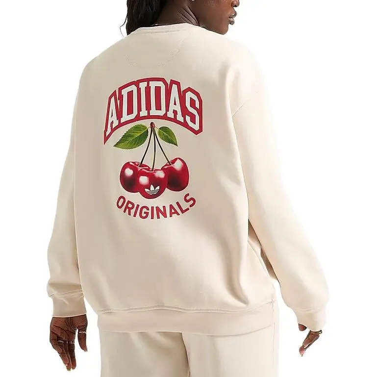 Adidas Originals SS25 Oversized Crewneck Sweatshirt Women's Ecru-1