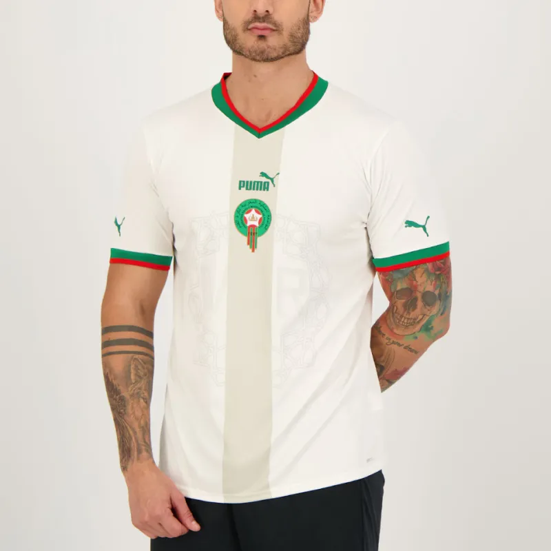 PUMA Morocco Away 22/23 Football Jerseys Fan Edition Morocco National Team Away Men's White-2
