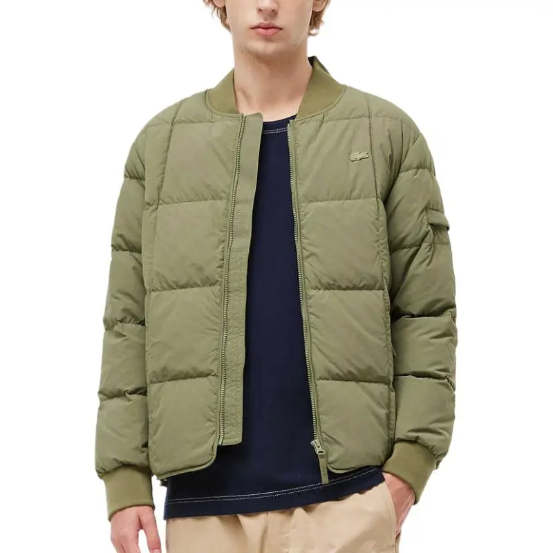 LACOSTE Down Jacket Men's Khaki Green-3