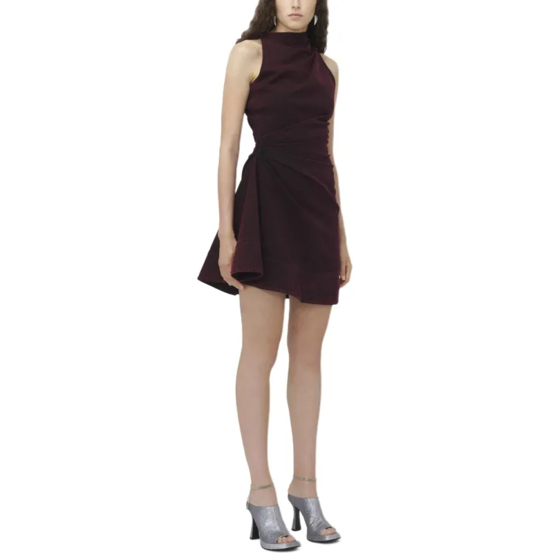 Alexander McQueen Overdyed Denim Mini Dress-4