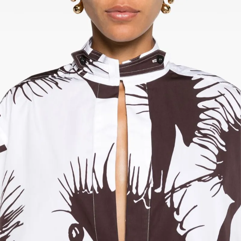 Ferragamo Cropped Venus Print Kaftan-4