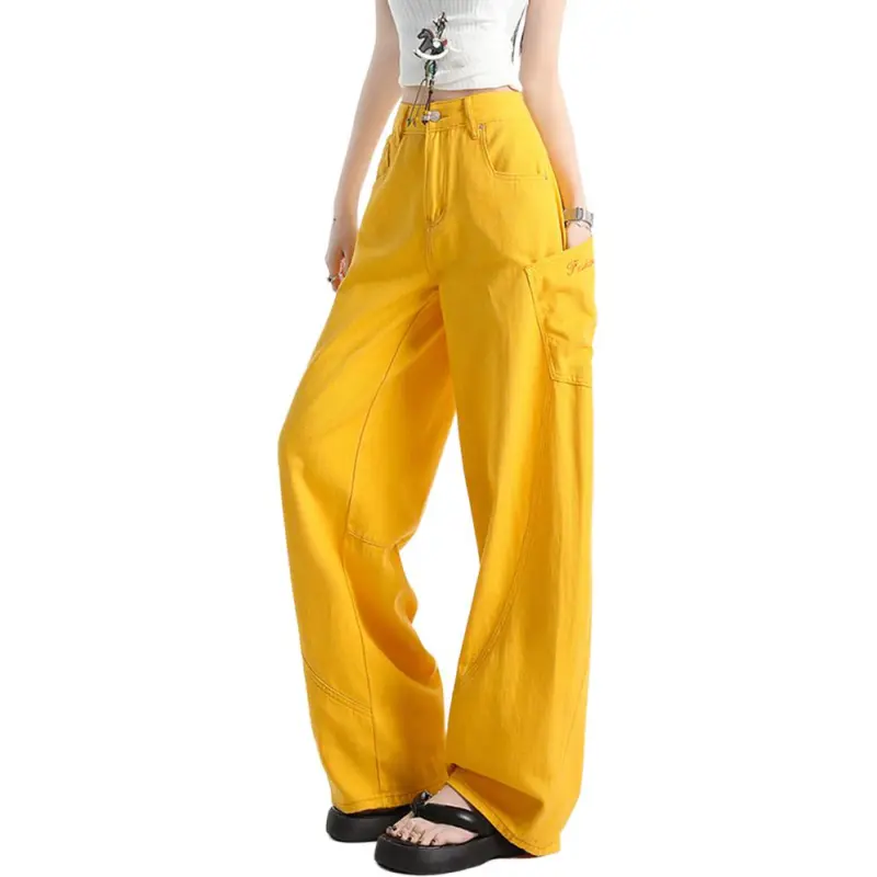 NHZN Jeans Women's Yellow-3