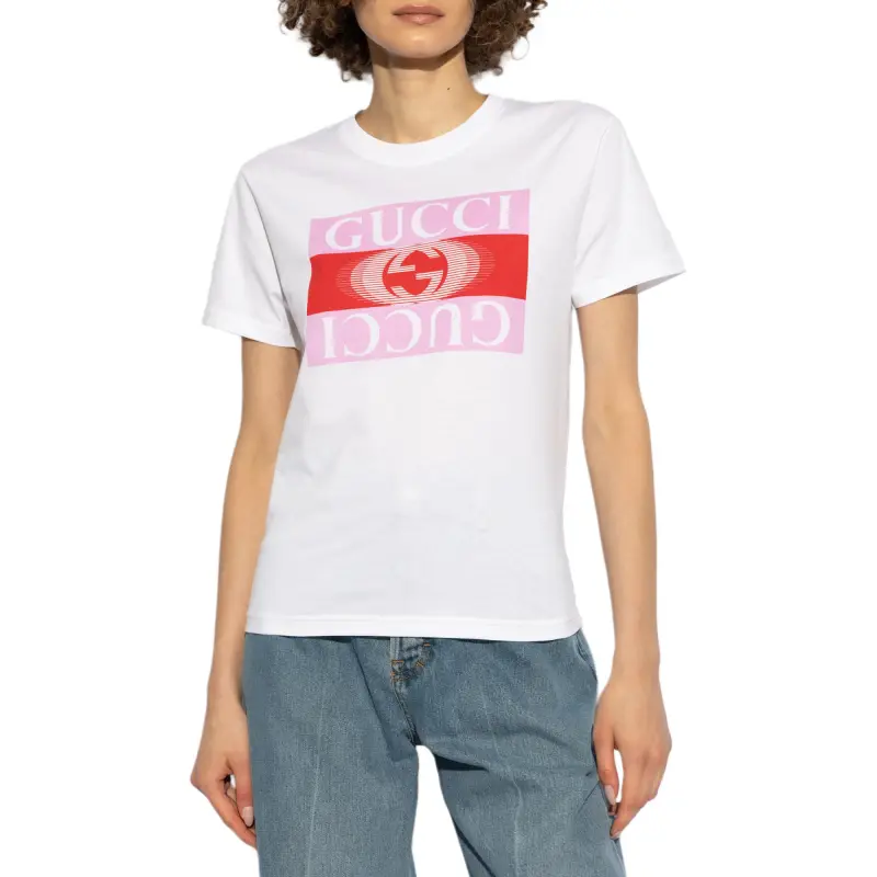 GUCCI Logo Printed Crewneck T Shirt-2