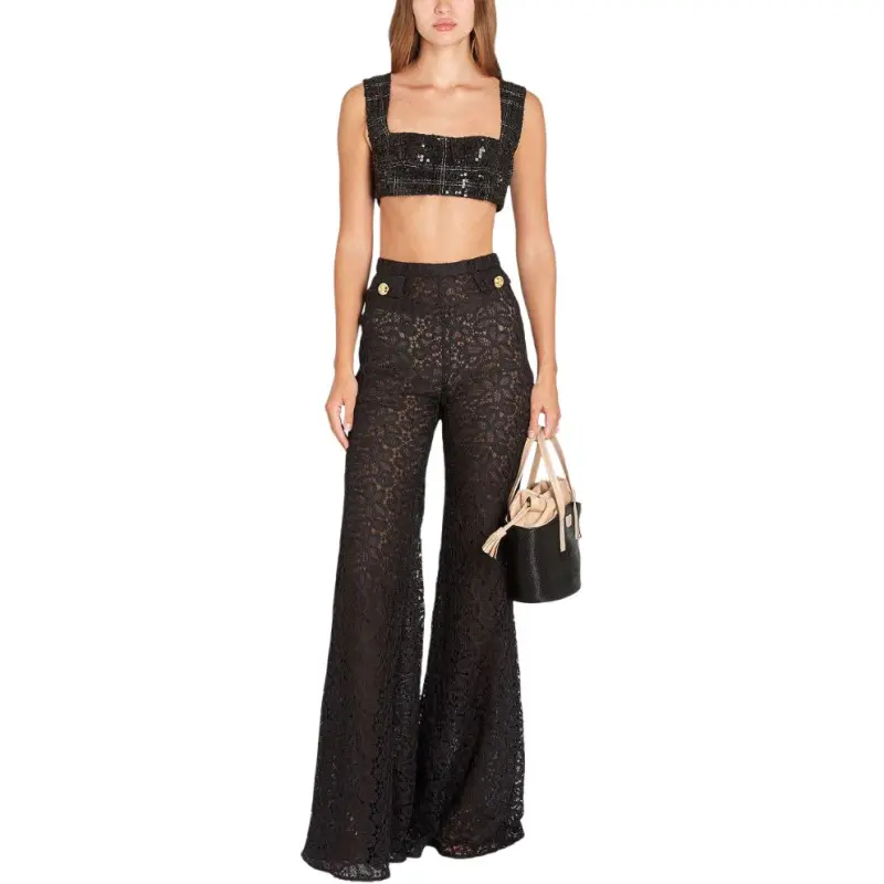Giambattista Vall Lace Flared Trousers-2