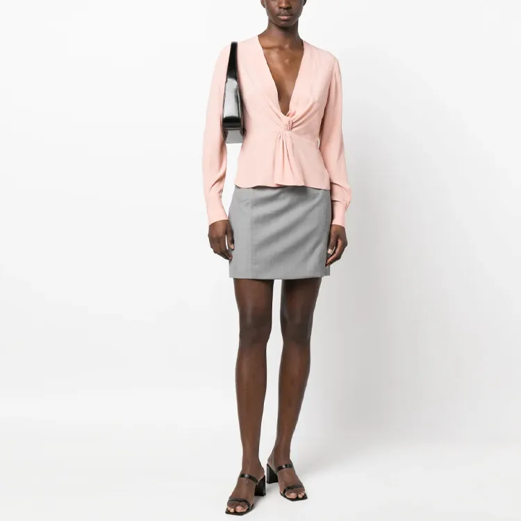 PINKO Twist detailing V neck Top-1