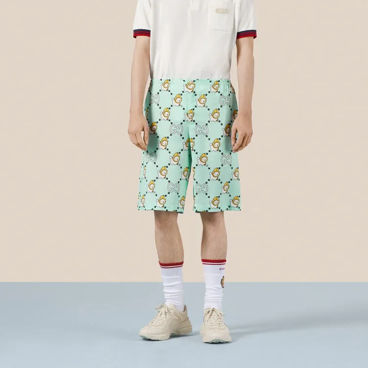 GUCCI Casual Shorts Men Teal-3