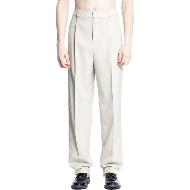 SAINT LAURENT High Waist Straight Leg Pants-2