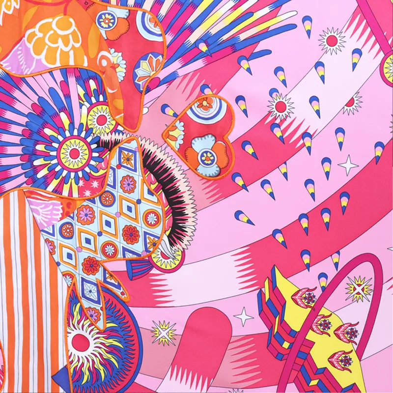 HERMES Silk Scarves Women's Pink-2