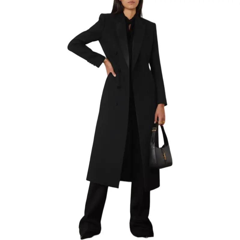 SAINT LAURENT FW22 Coats Women's Black-2