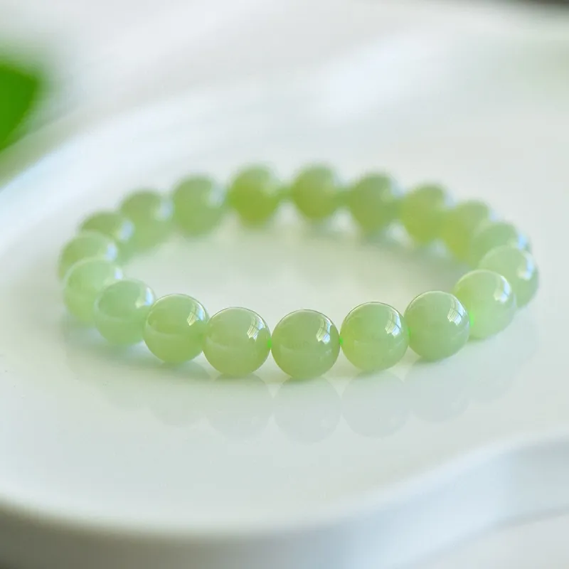 TAMINA Bracelets Pale Greenish White Jade Unisex-1