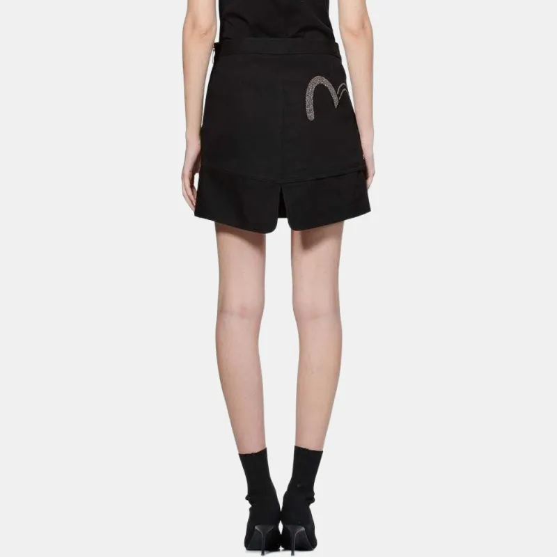 EVISU Denim Short Skirts Women's Black-4