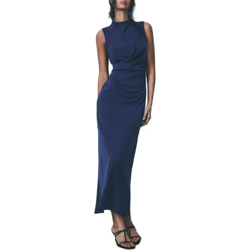 ZARA Sleeveless Dress Women's Dark Blue-2