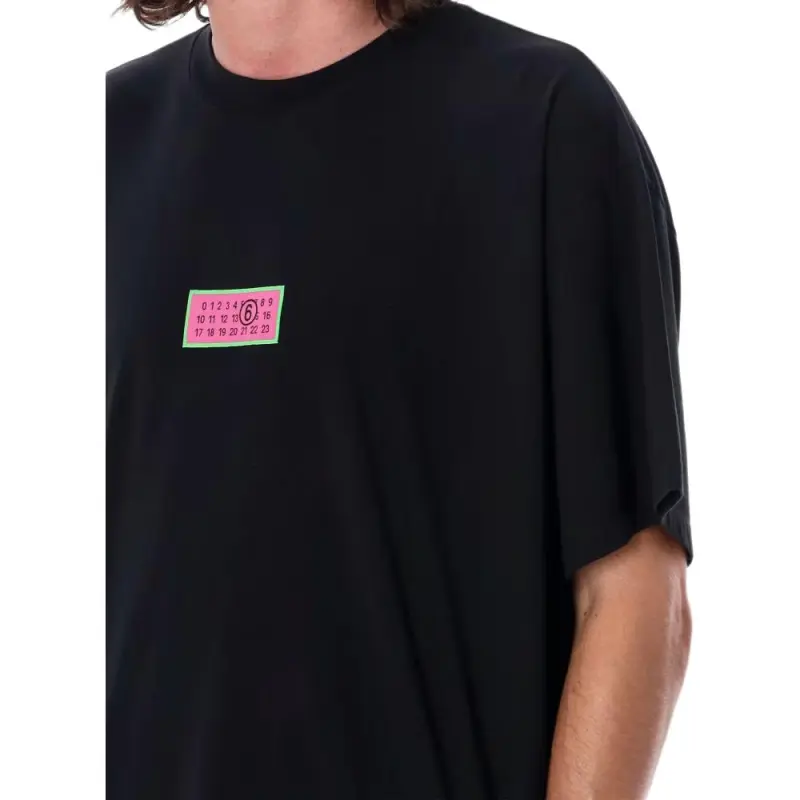 MM6 Maison Margiela Numbers Motif Patch Crewneck T Shirt-4