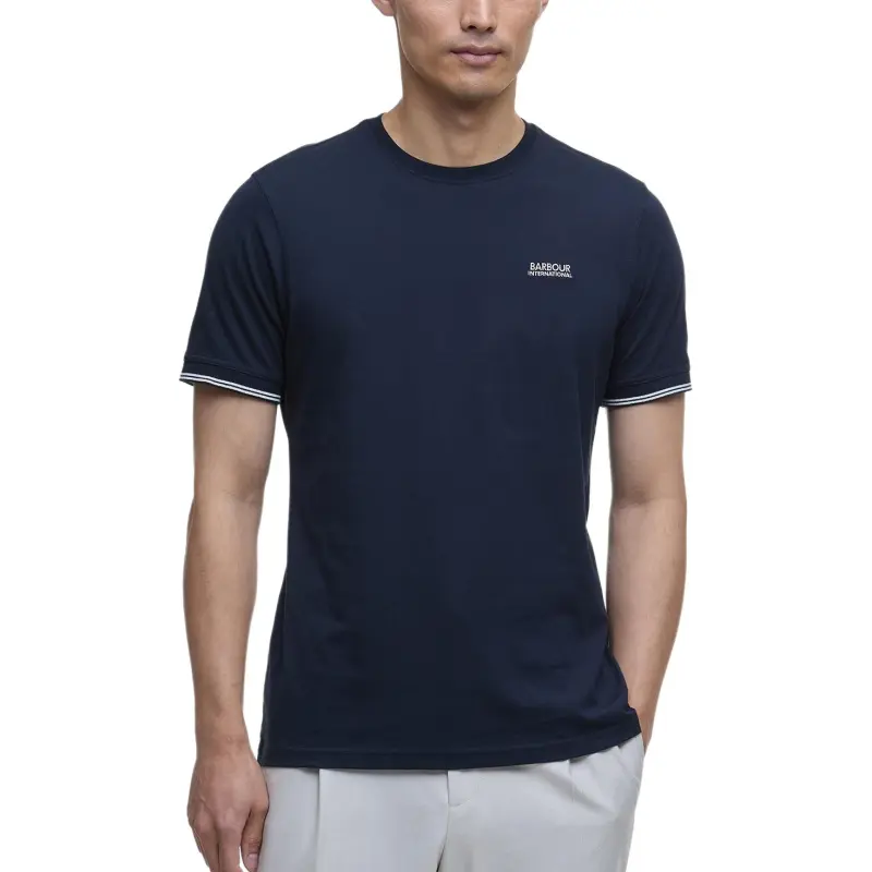 BARBOUR Striped trim T shirt-2