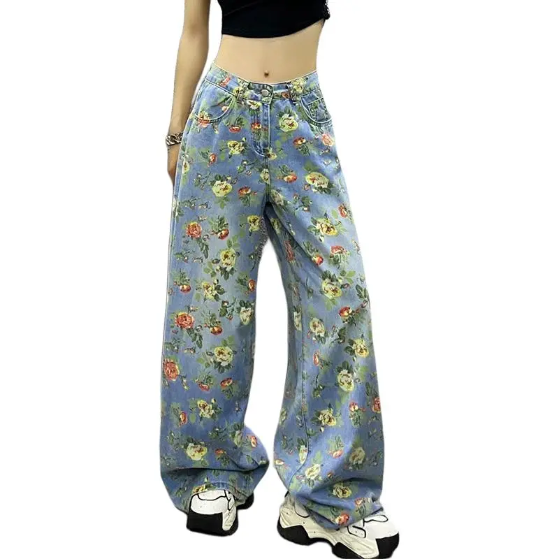 KULAIYA Jeans Women's Print-2