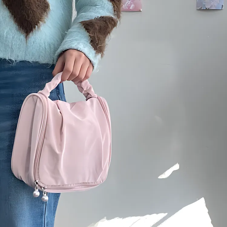 Bywhich Polyester Toiletry Bag Storage Bag Makeup Bag Regular Women's Pink-1