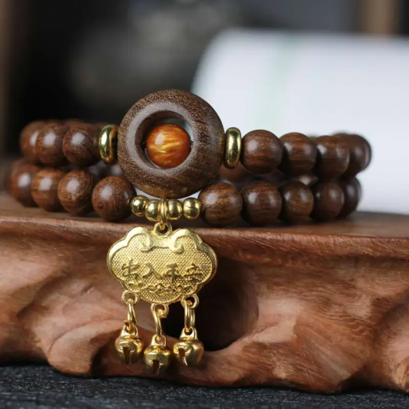 Lordship Golden Sandalwood Bead Chain Unisex-7