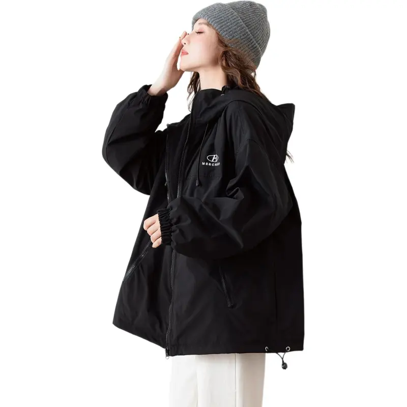 Tonlion Jackets Coats Women's Black-3
