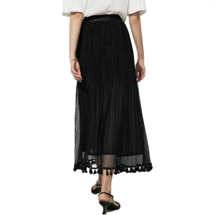 TKY SHOP Casual Long Skirt Women's Elegant Black-1