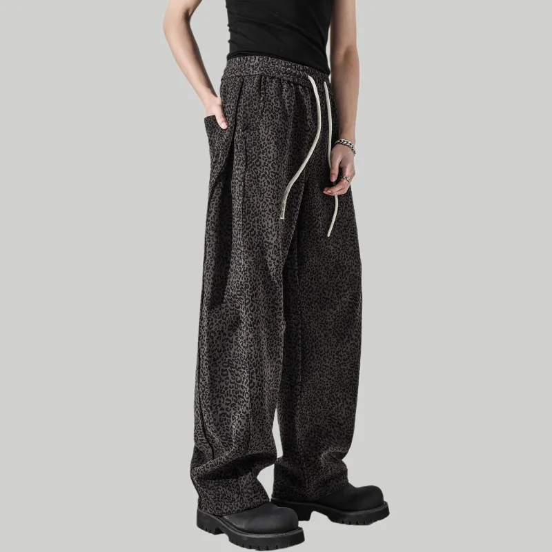 ALL IN Casual Pants Men's Leopard Print Gray-0