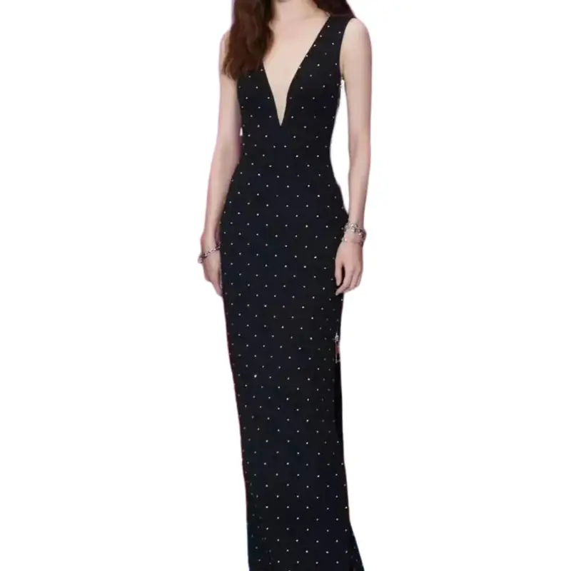 LOUIS VUITTON Tulle Insert Rhinestone Gown-3