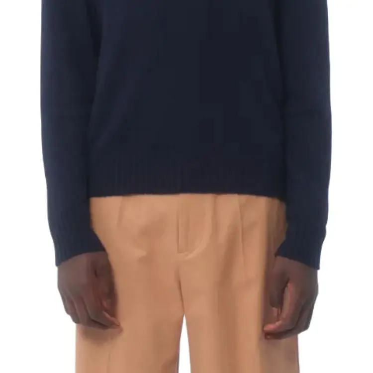 Valentino Wool Crew Neck Sweater Sweater Men's Marine Blue-6