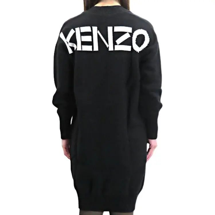 KENZO Long Sleeved Dress Women's Black-4
