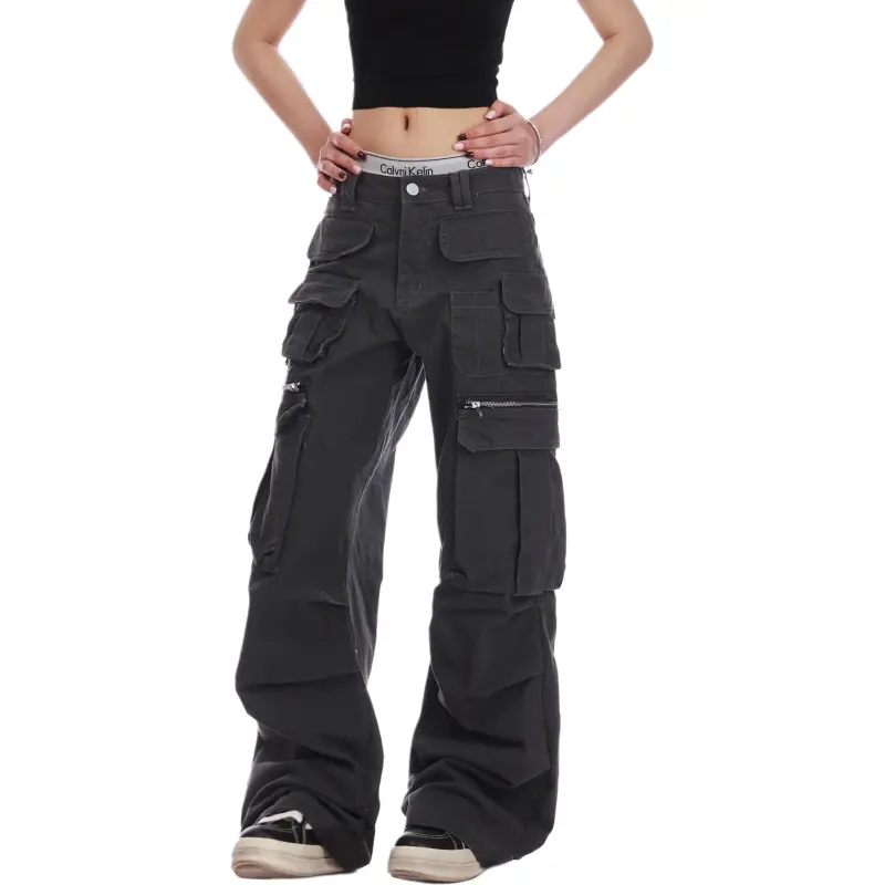 VINMUK Cargo Pants Unisex Dark Gray-4