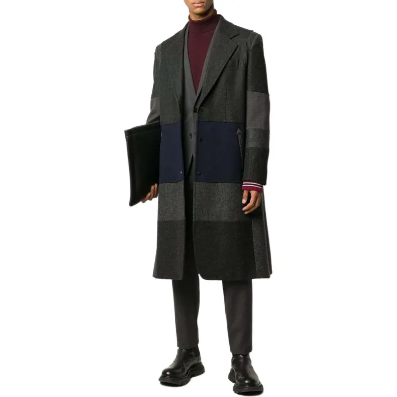 Valentino Patchwork Single Breasted Coat-2