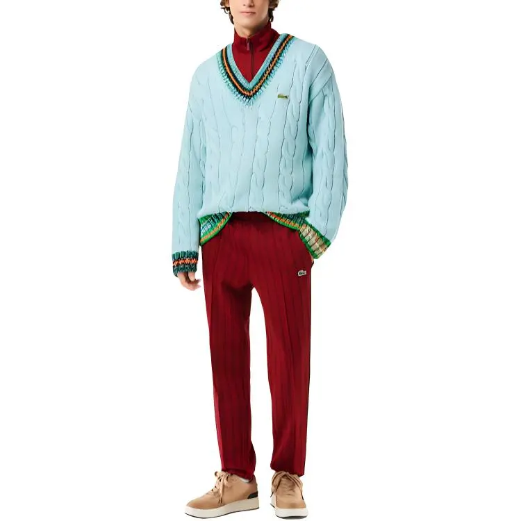 LACOSTE Knitted Sweatpants Men's Red-3