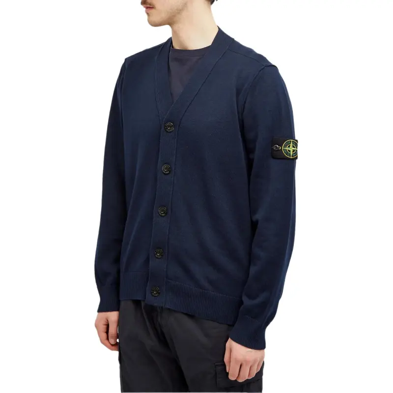 STONE ISLAND Compass Patch V Neck Cardigan-3