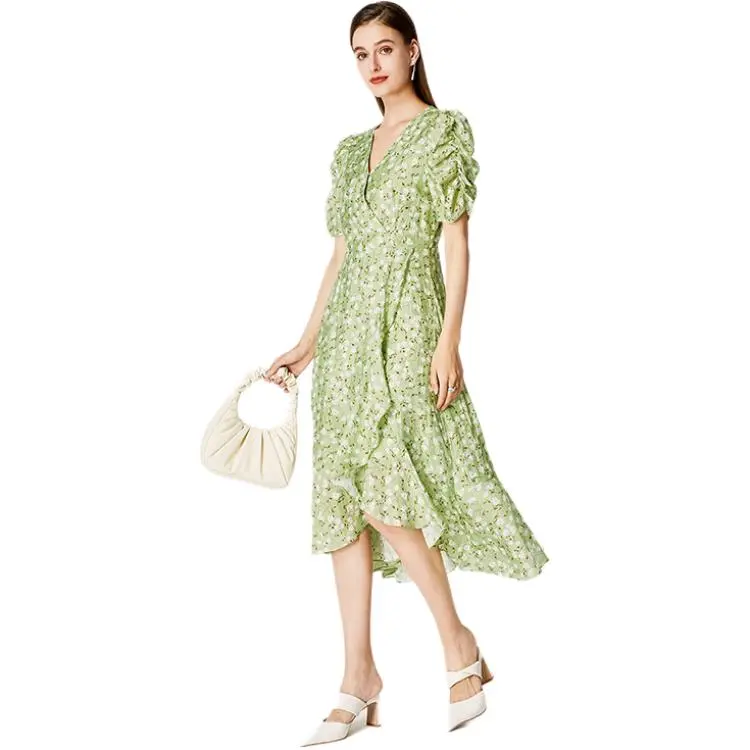 NINE WEST Short Sleeved Dresses Women's Green-5