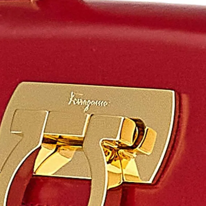 FERRAGAMO Calfskin Shoulder Bag, Crossbody Bag, Handbag Trumpets Women's True Red-4