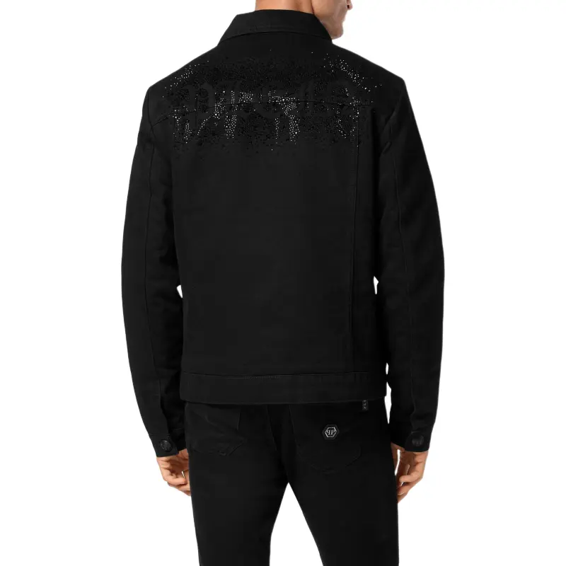 PHILIPP PLEIN Crystal logo Denim Jacket-2