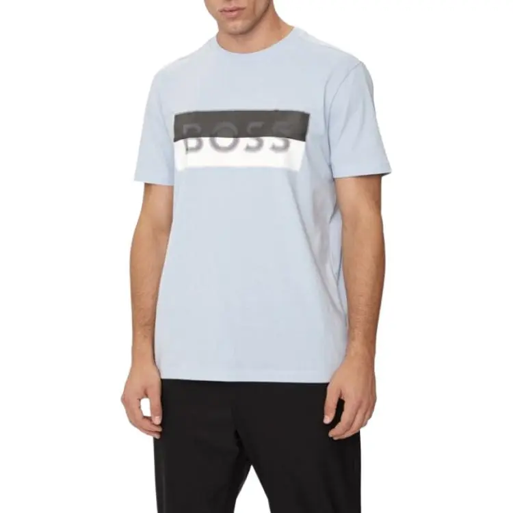 HUGO BOSS Logo print Crew neck T shirt-2