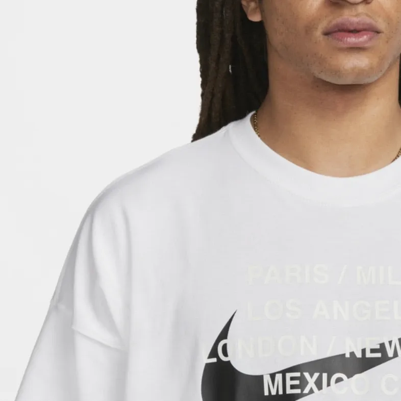Nike Drop Shoulder Sleeve T-Shirt Men's White-4