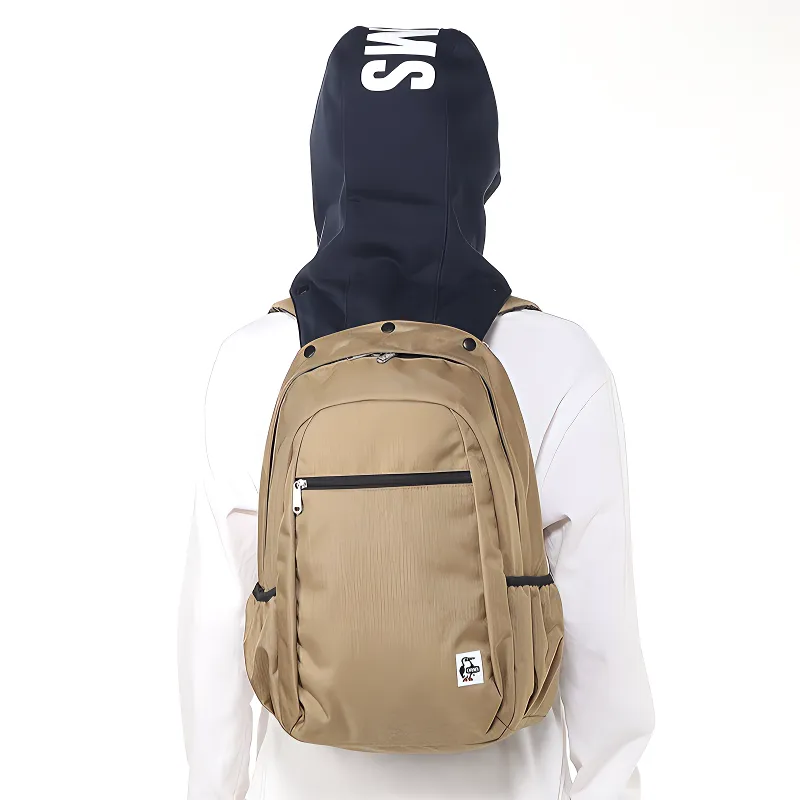 CHUMS Cotton Backpack Unisex Brown & Marine Blue-2