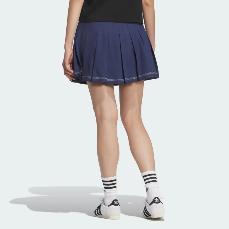 Adidas Originals Retro Casual Short Skirts Women's Dark Indigo-3