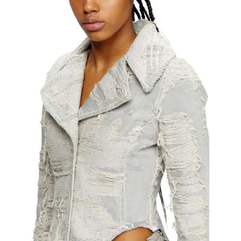 DIESEL SS25 Denim Jacket Women's Gray-4