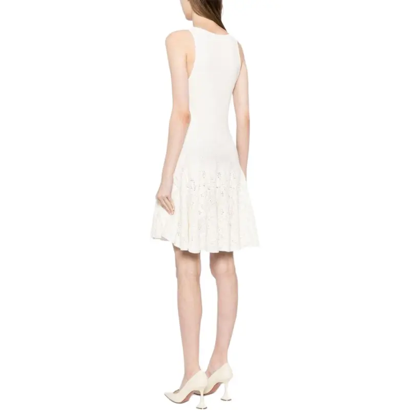 Alaia Pique Lace Skater Dress-3