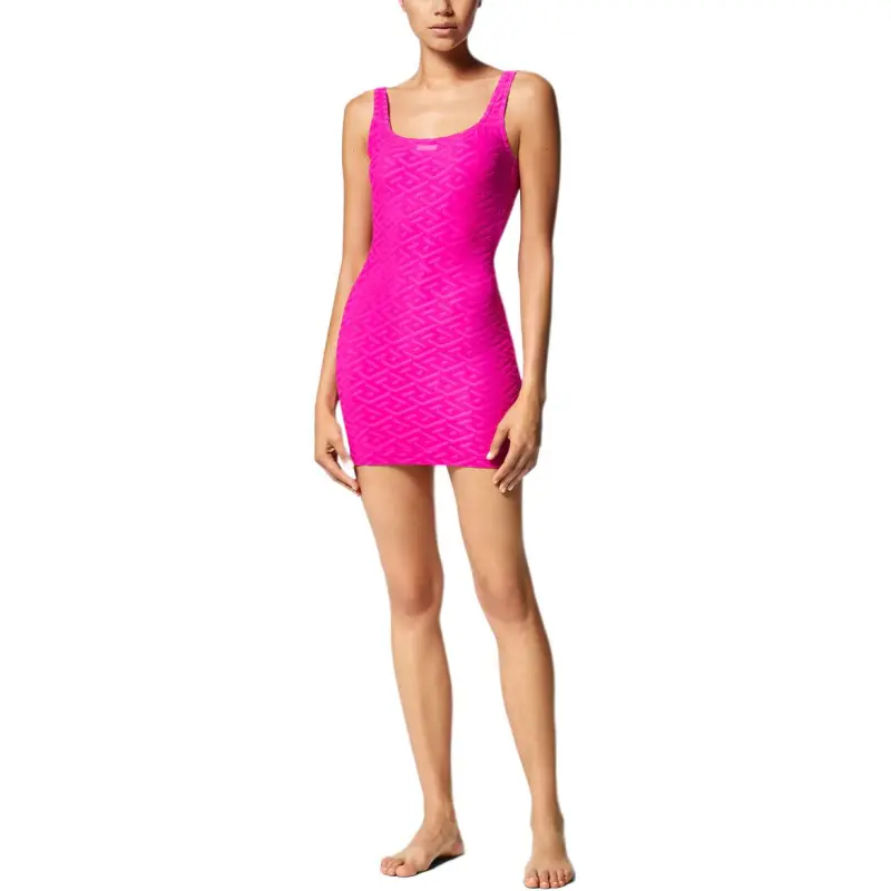 VERSACE La Greca Towel Mini Dress 'Pink'-2