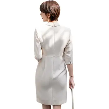 ONE SHALLOW Long Sleeved Dresses Women's Beige