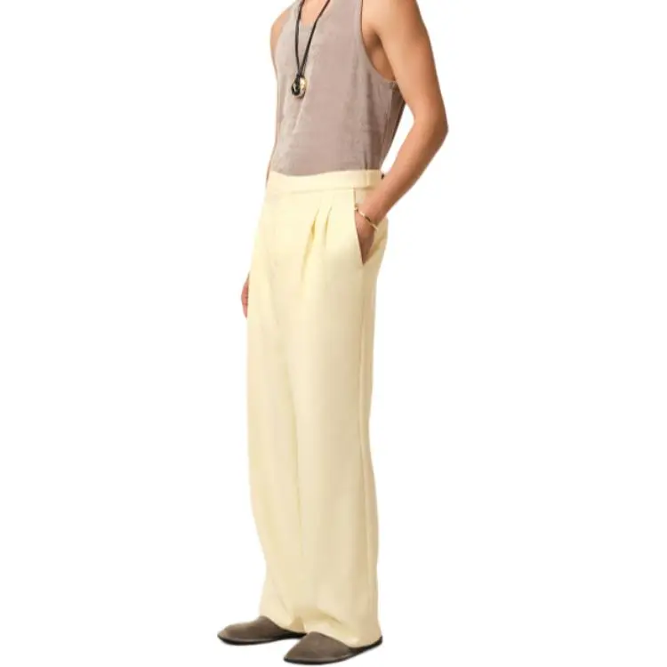 AMIPARIS Pressed Crease Pleated Trousers-2