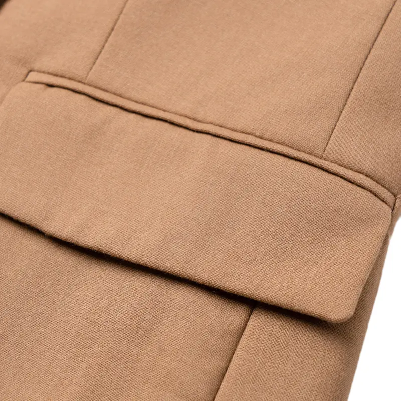 MICHAEL KORS Stretch Wool Blazer Business Suit Coat Women's Dark Camel-4
